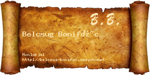 Belcsug Bonifác névjegykártya